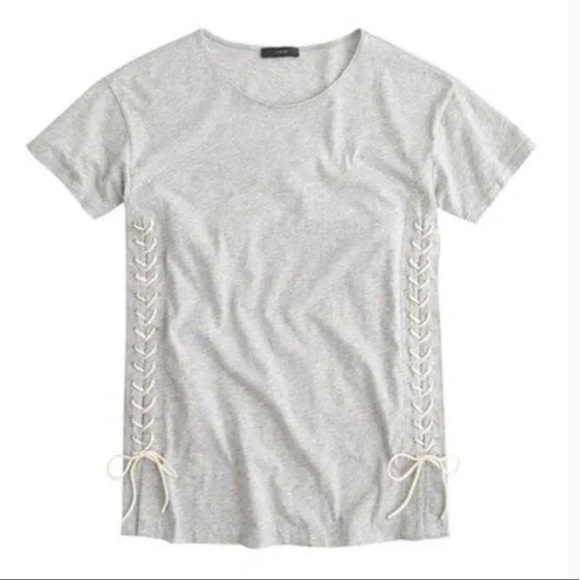 J Crew Side Tie Lace Up Cotton Tee - Picture 5 of 12